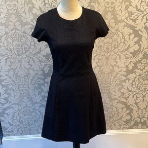 Rebecca Taylor Elegant Black Textured Snakeskin Dress